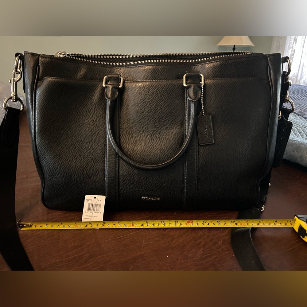 Coach Black Leather Brief Case 17 in x 11 in , Metropolitan Co. LTH 223742Jax